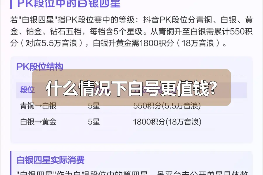 什么情况下白号更值钱?